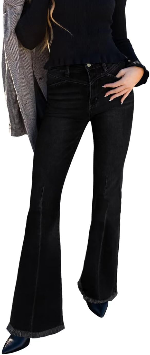 High Waisted Bell Bottom Jeans for Women Flare Jeans for Women Stretch Wide Leg Jeans
