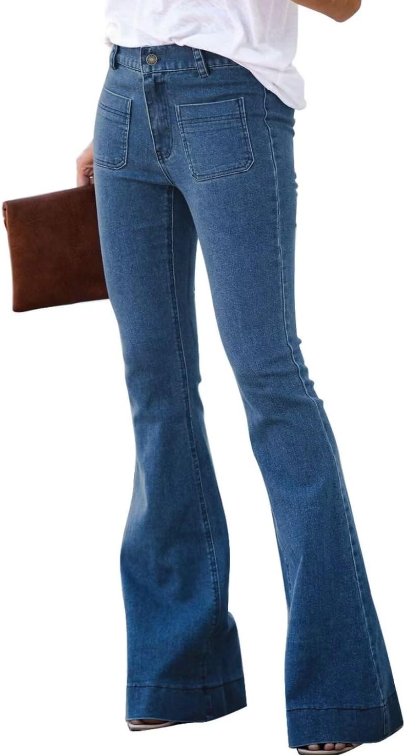 Flare Jeans for Women Women's Bootcut Bell Bottom Jeans High Waisted Stretch Slimming Bell Bottoms Jeans