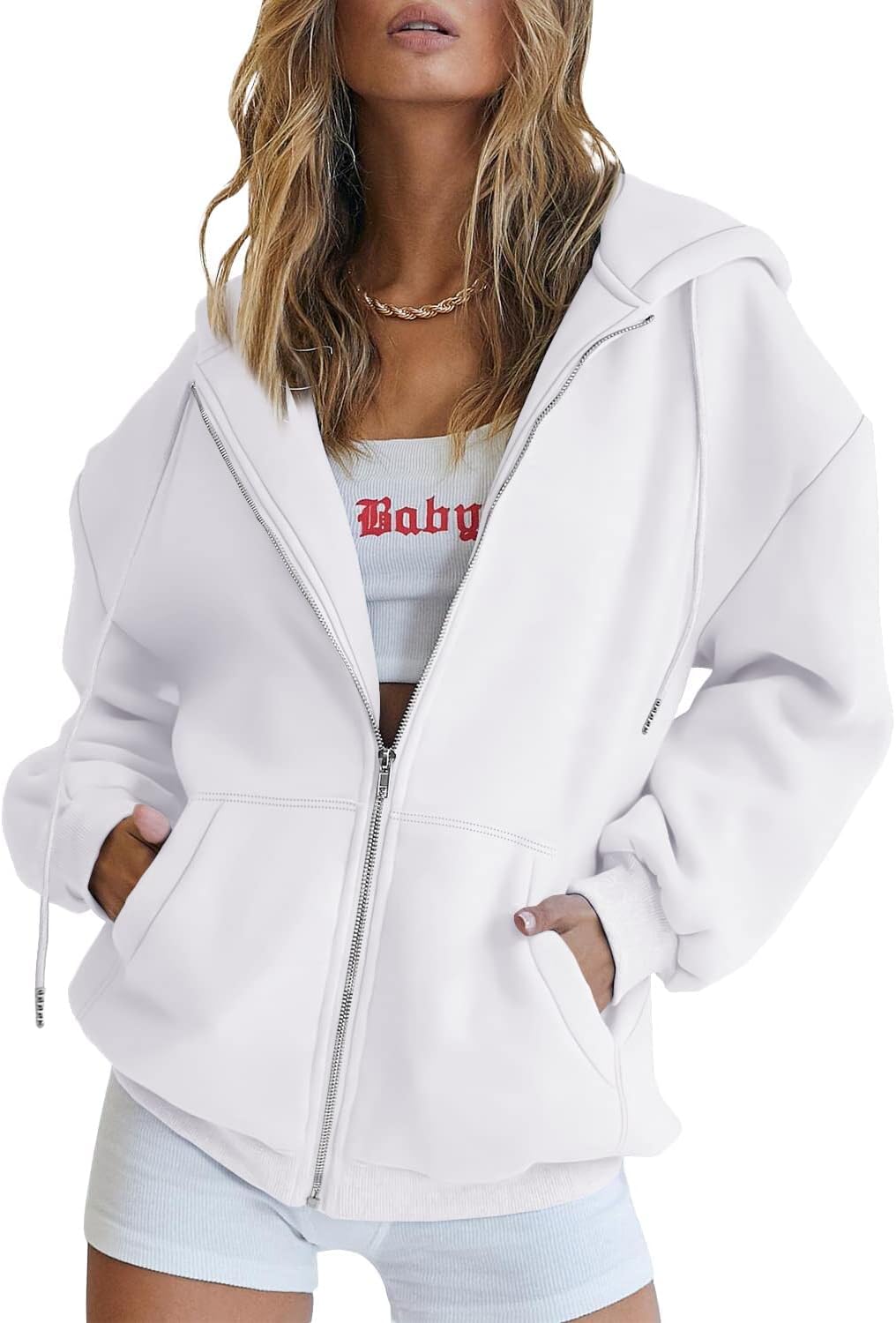 Women's  Zip Up Hoodies Long Sleeve Sweatshirts Fall Outfits Oversized Sweaters Casual Fashion Jackets
