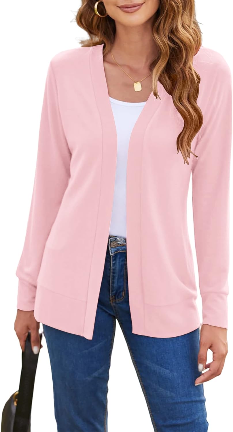 Women's  Casual Lightweight Long Sleeve Cardigan Flowy Soft Open Front Knit Cardigan Sweaters