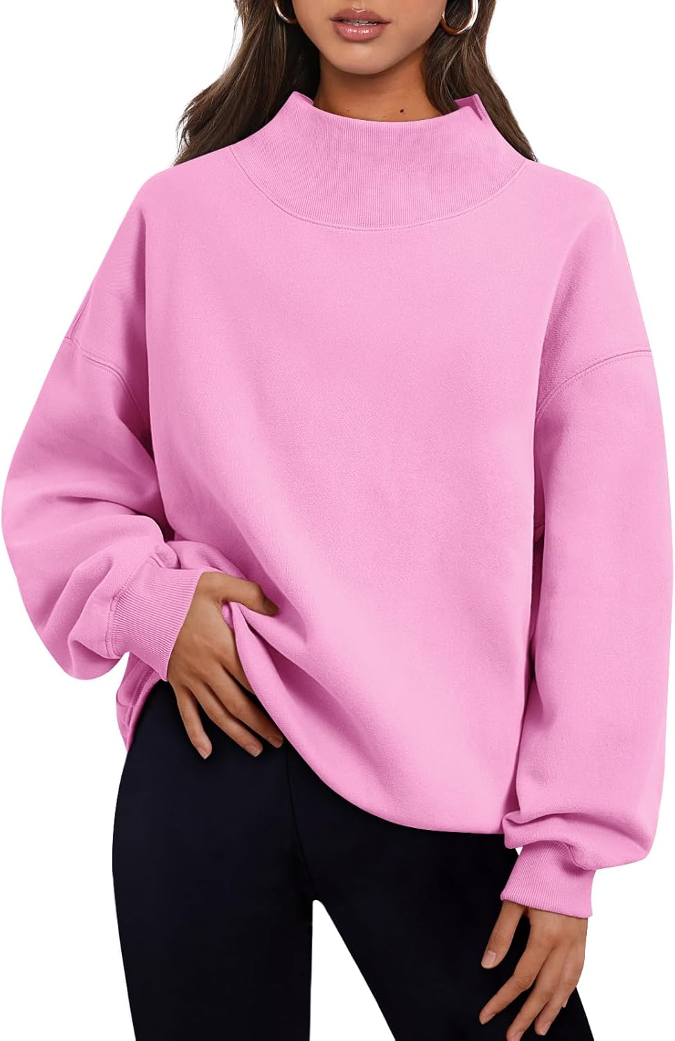 Women's  Oversized Sweatshirts Turtleneck Pullover Long Sleeve Hoodies Tops Fall Outfits 2024 Clothes