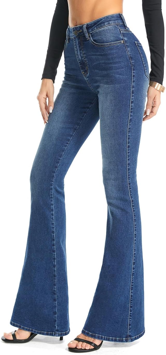 Women's Curvy Strtchy Bootcut Flare Denin Jeans