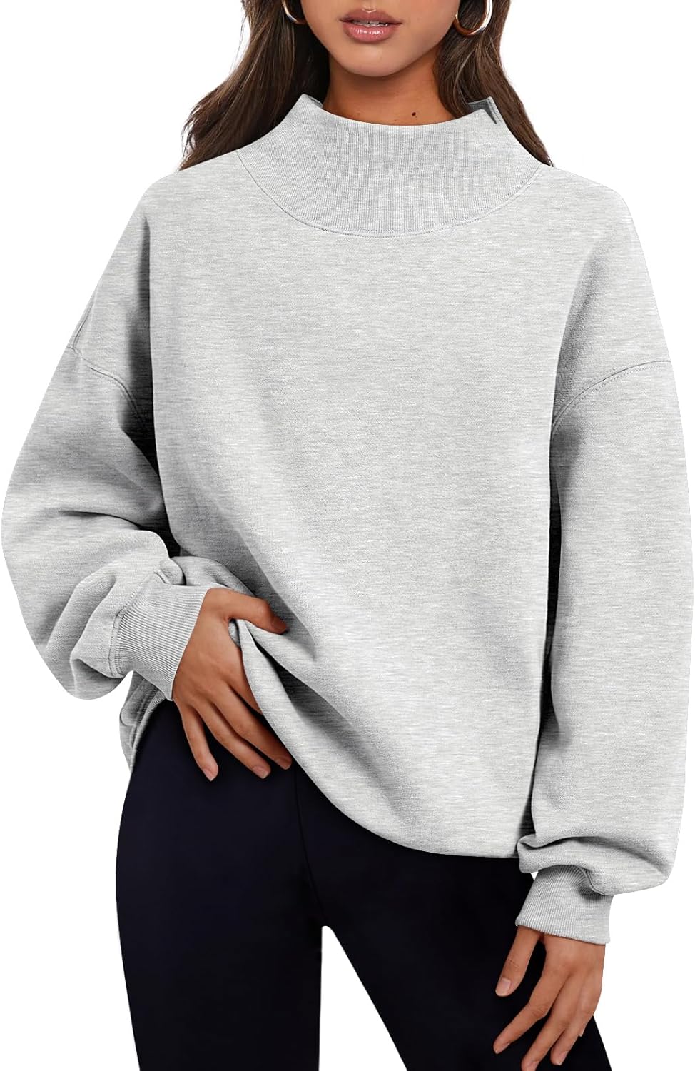 Women's  Oversized Sweatshirts Turtleneck Pullover Long Sleeve Hoodies Tops Fall Outfits 2024 Clothes