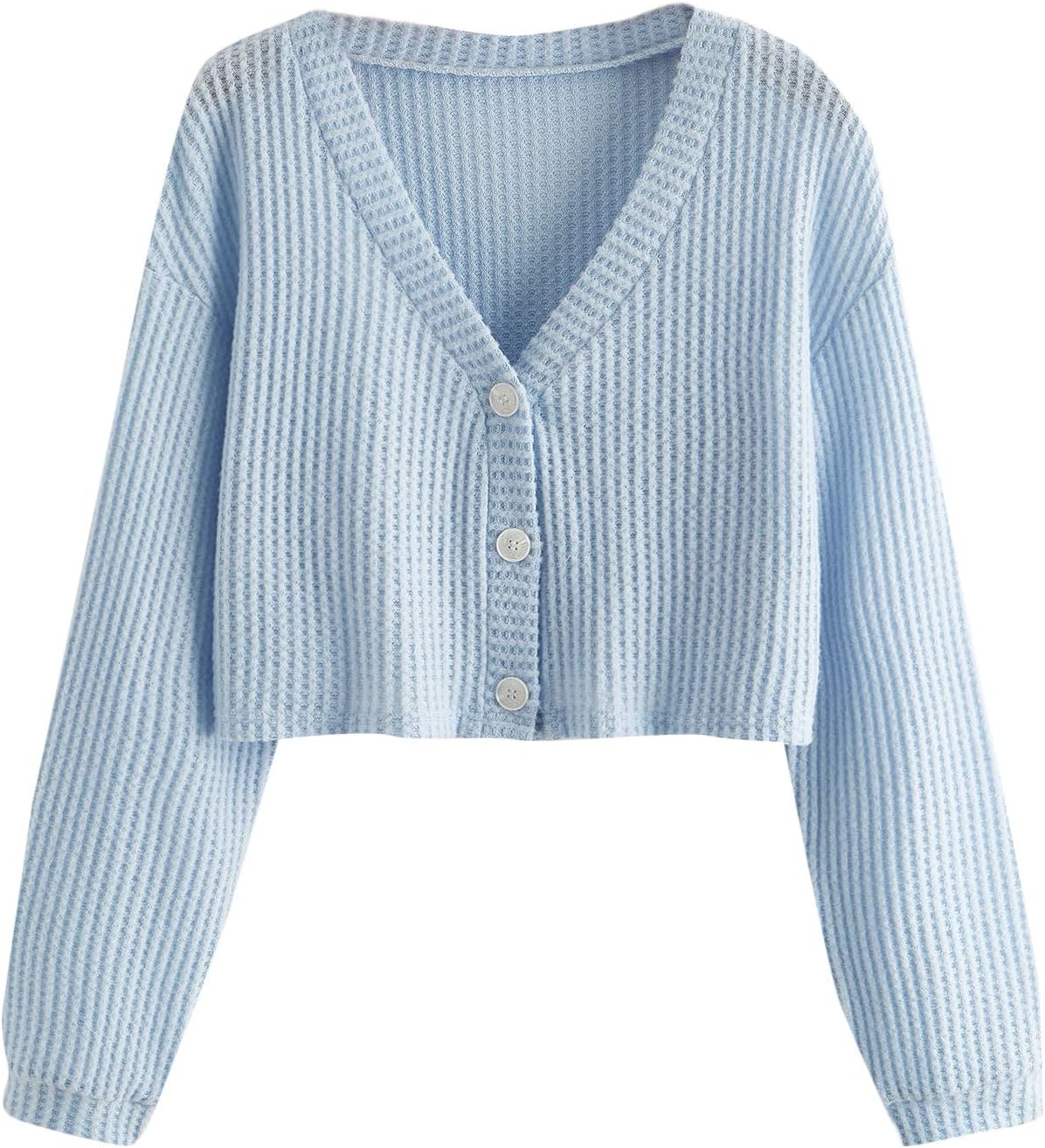 Women's Long Sleeve Button Front V Neck Soft Knit Cardigan Sweaters