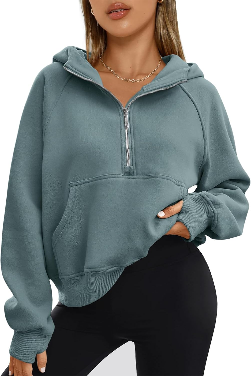 Half Zip Sweatshirts Cropped Hoodies Fleece Jackets Women's  Quarter Zip Up Pullover Fall Outfits 2024 Winter Clothes