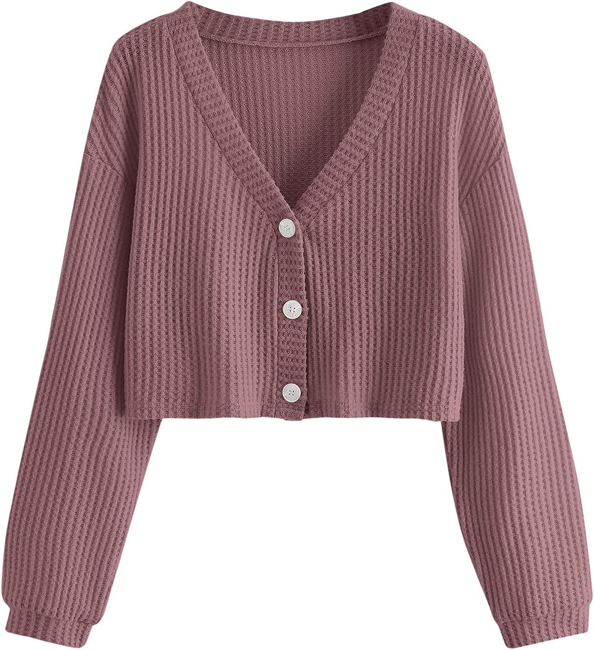 Women's Long Sleeve Button Front V Neck Soft Knit Cardigan Sweaters